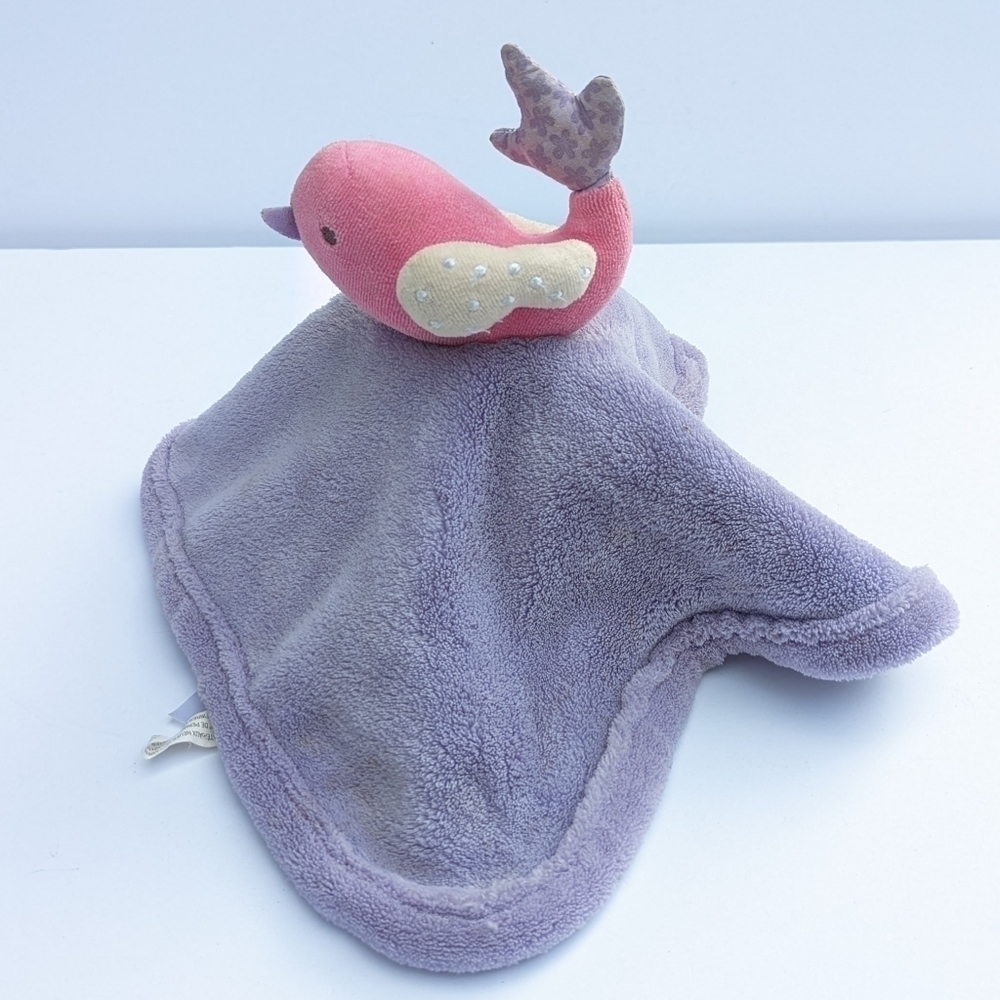 CUDDLE time purple bird security blanket lovey flutter